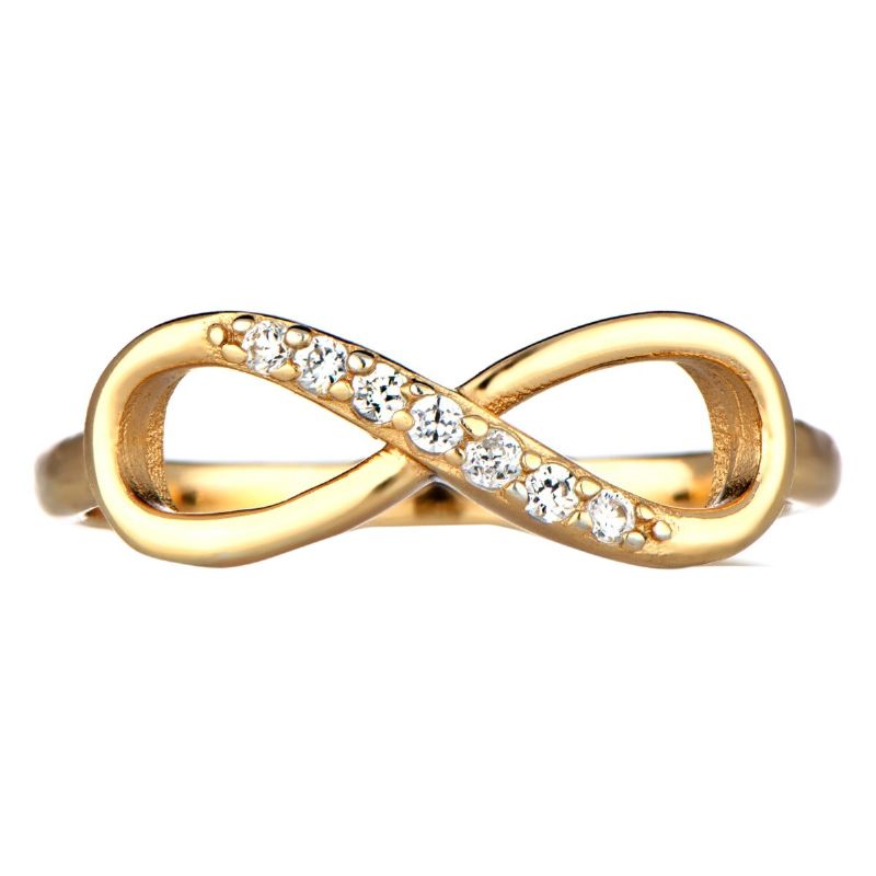 Bague Infinity CZ En Pierre D'or