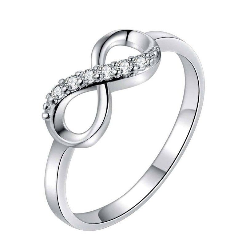 Bague Infinity CZ En Pierre D'or