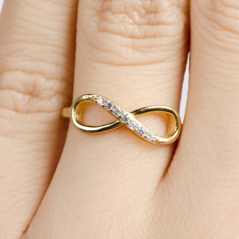 Bague Infinity CZ En Pierre D'or