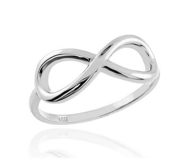 Bague Infinity En Plaqué Or Blanc 10k Poli