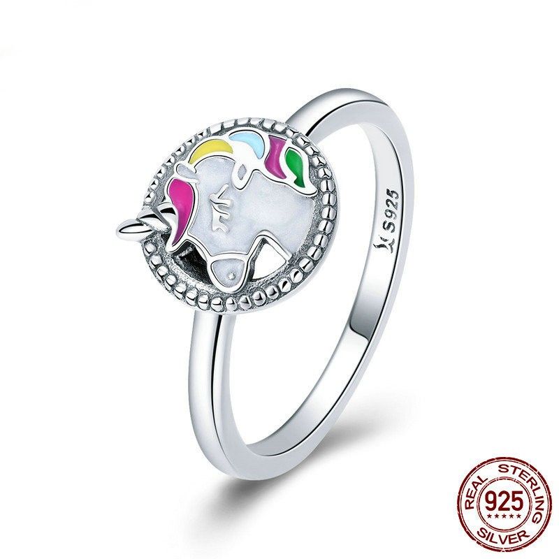 Bague Licorne Personnalisée En Argent Sterling 925 Avec Zircone Cubique