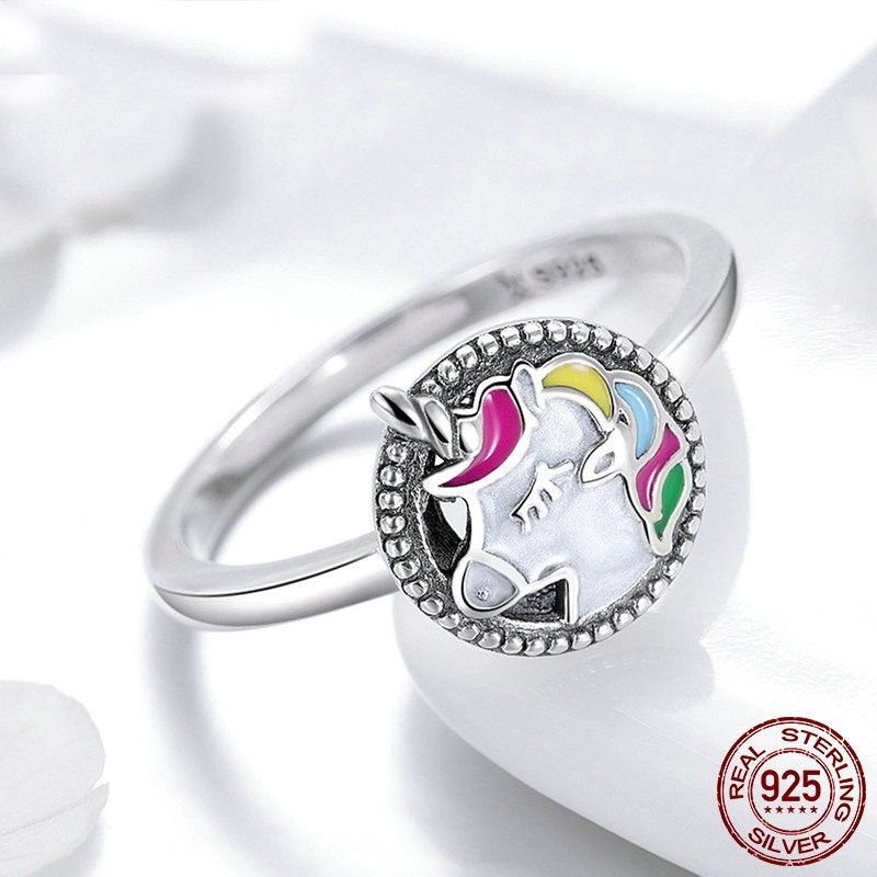 Bague Licorne Personnalisée En Argent Sterling 925 Avec Zircone Cubique