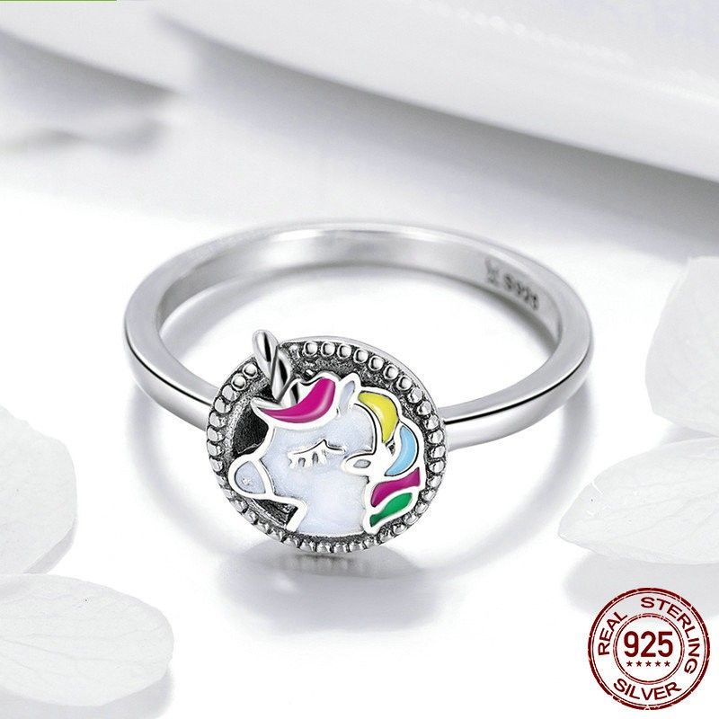 Bague Licorne Personnalisée En Argent Sterling 925 Avec Zircone Cubique