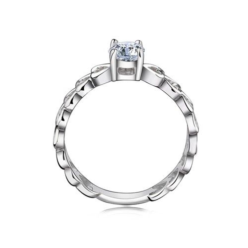 Bague / Bague De Mariage En Argent Sterling 925 Avec Motif De Coeur Creux Et Zircon Cubique Pour Femme