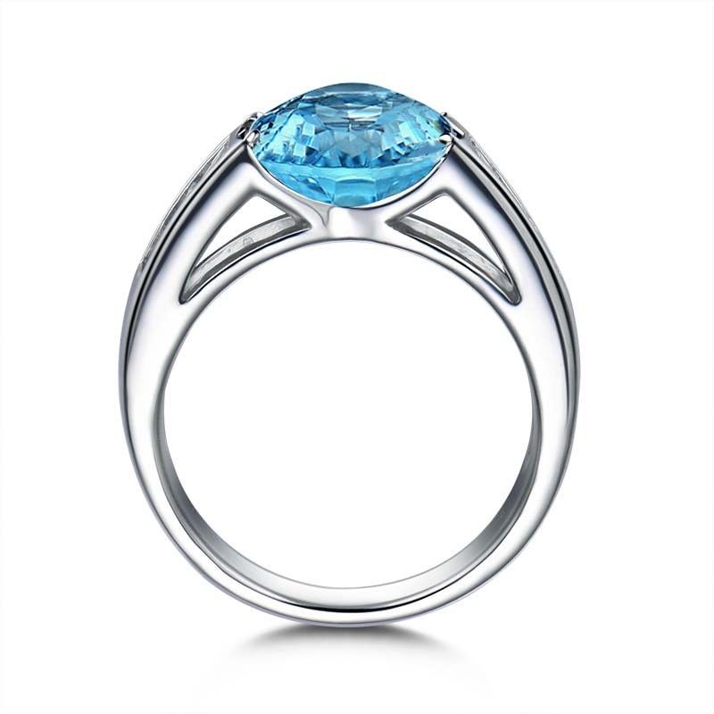 Bague De Mariage Bague De Mariage En Argent Sterling Avec Topaze Bleue