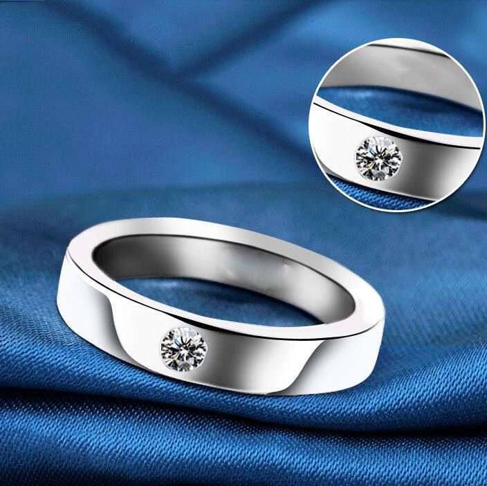 Bague De Mariage Pour Homme En Platine Plaqué Argent