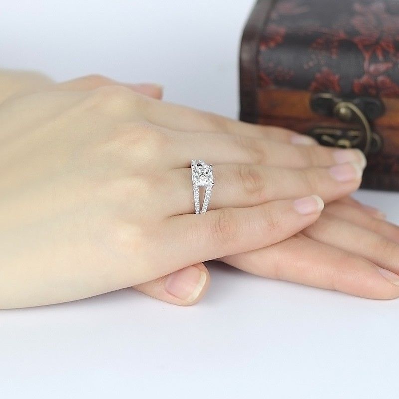 Bague De Mariage En Pierre Carrée Princesse En Argent Sterling 925 Bague En Diamant Sona