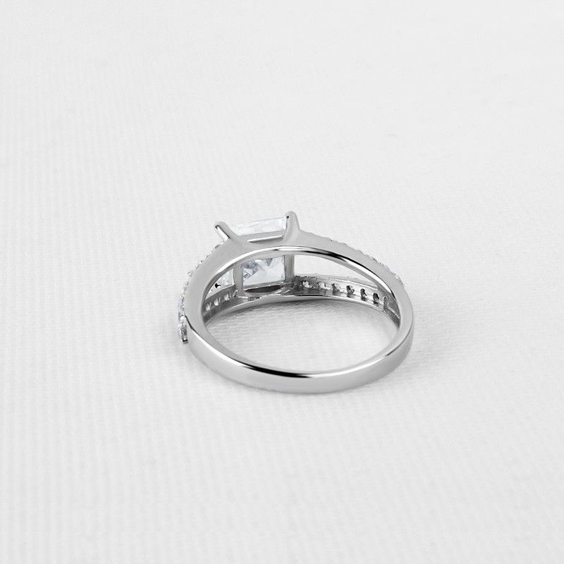 Bague De Mariage En Pierre Carrée Princesse En Argent Sterling 925 Bague En Diamant Sona