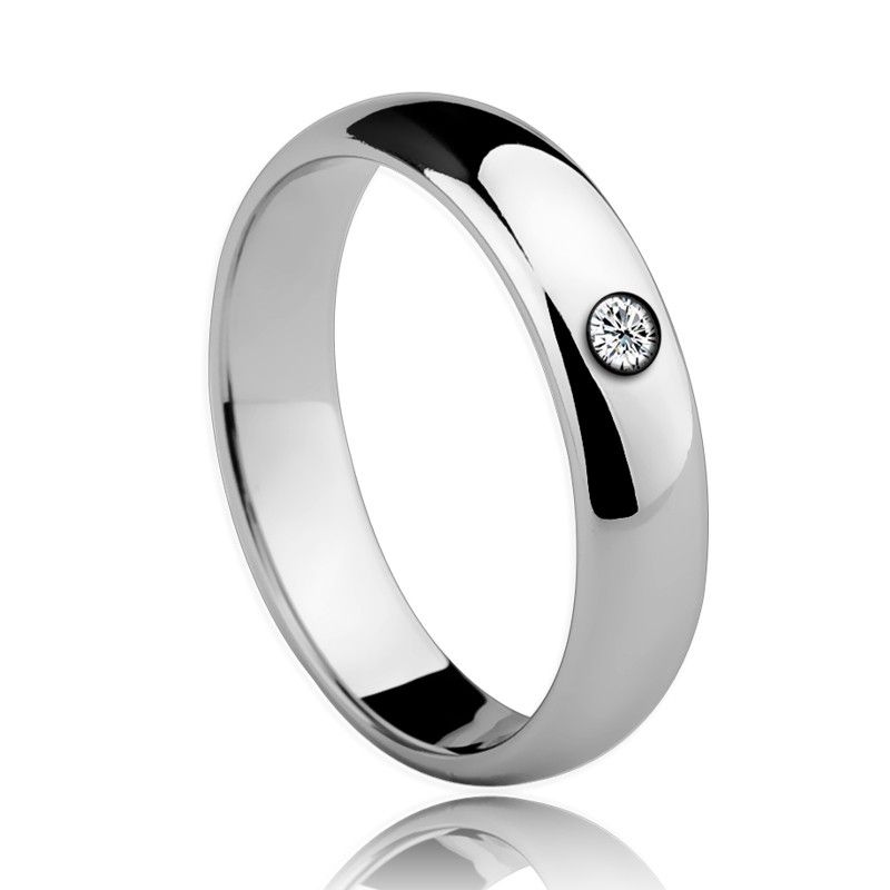 Bague De Mode En Tungstène Avec Diamant