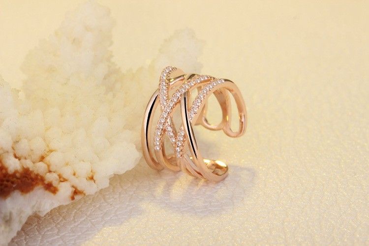 Bague Ouverte Pour Femme En Or Rose Simple Ou Blanche