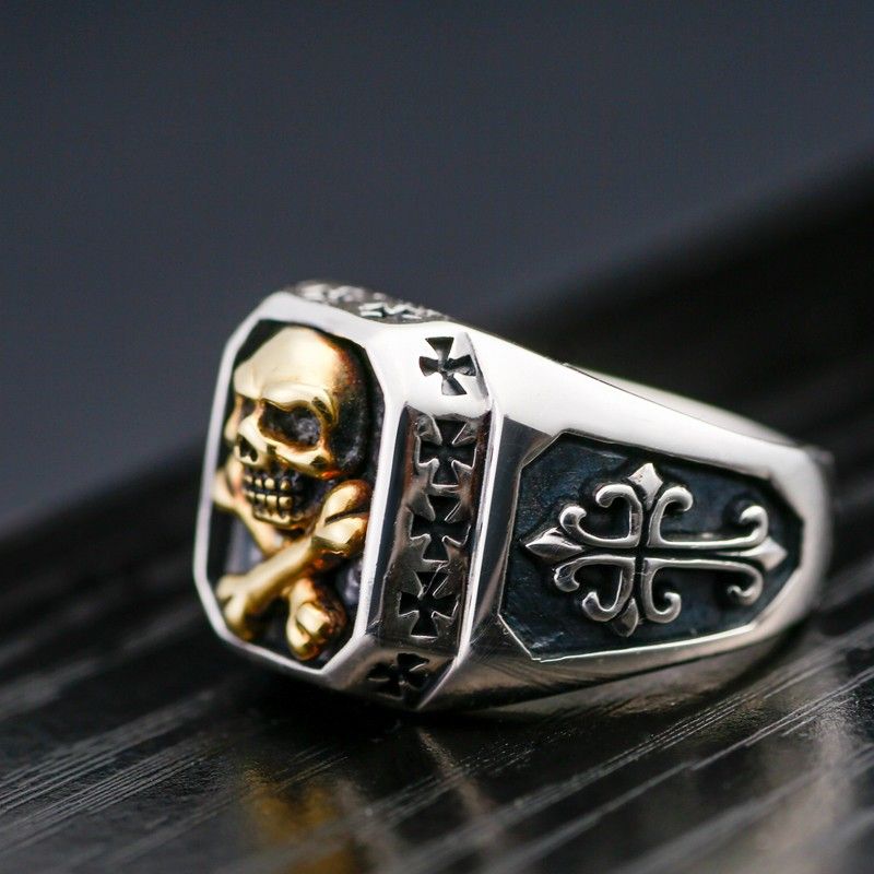 Bague Personnalisée Skull Cross