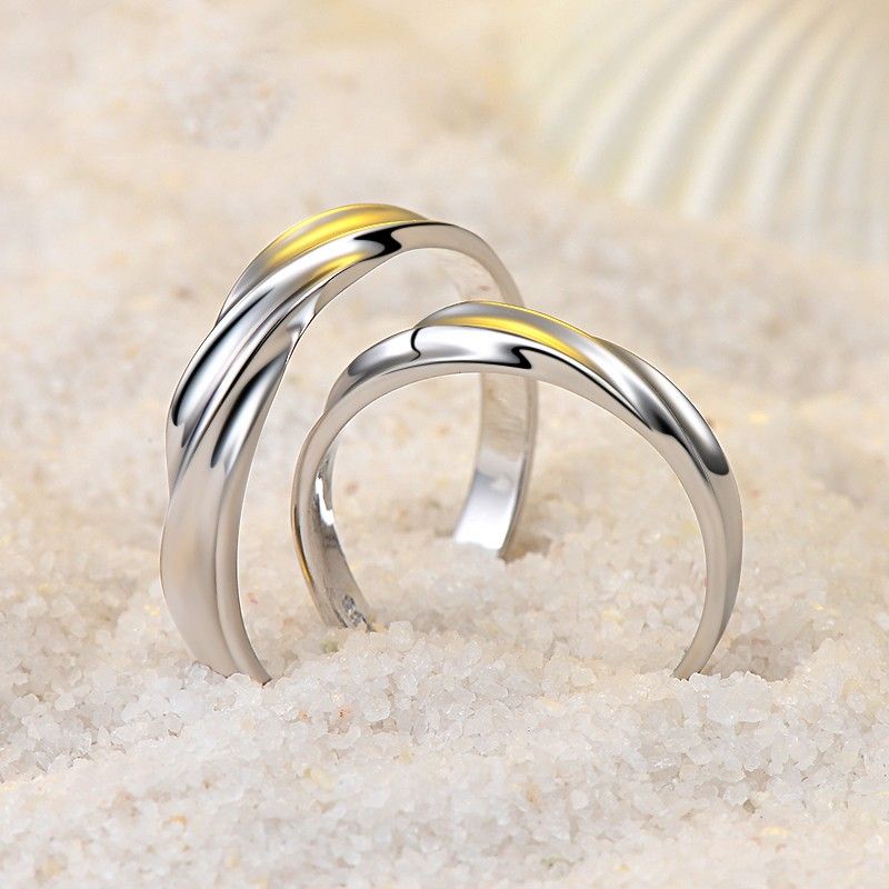 Bague De Promesse En Argent Sterling 925 Mobius Design Pour Elle Et Ses Bagues De Couple