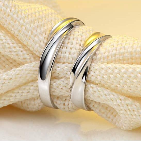 Bague De Promesse En Argent Sterling 925 Mobius Design Pour Elle Et Ses Bagues De Couple