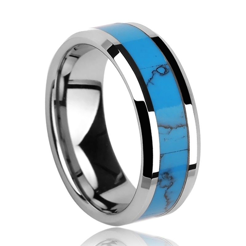 Bague Tungstène Turquoise Dominatrice