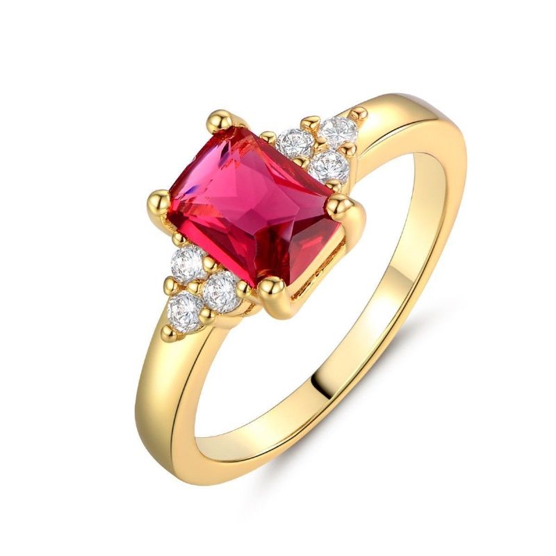 Bagues Pour Dames En Zircon Cubique Plaqué Or 24 Carats