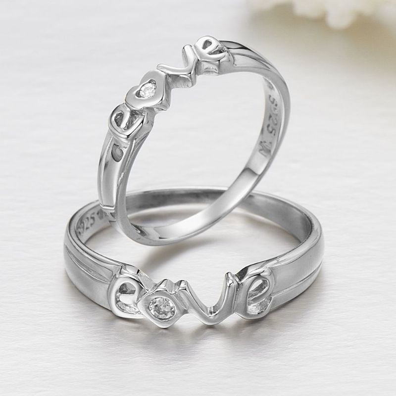 Boutique Nouvelle Vente Chaude S925 Argent "i Love You For Life" Couple Anneaux