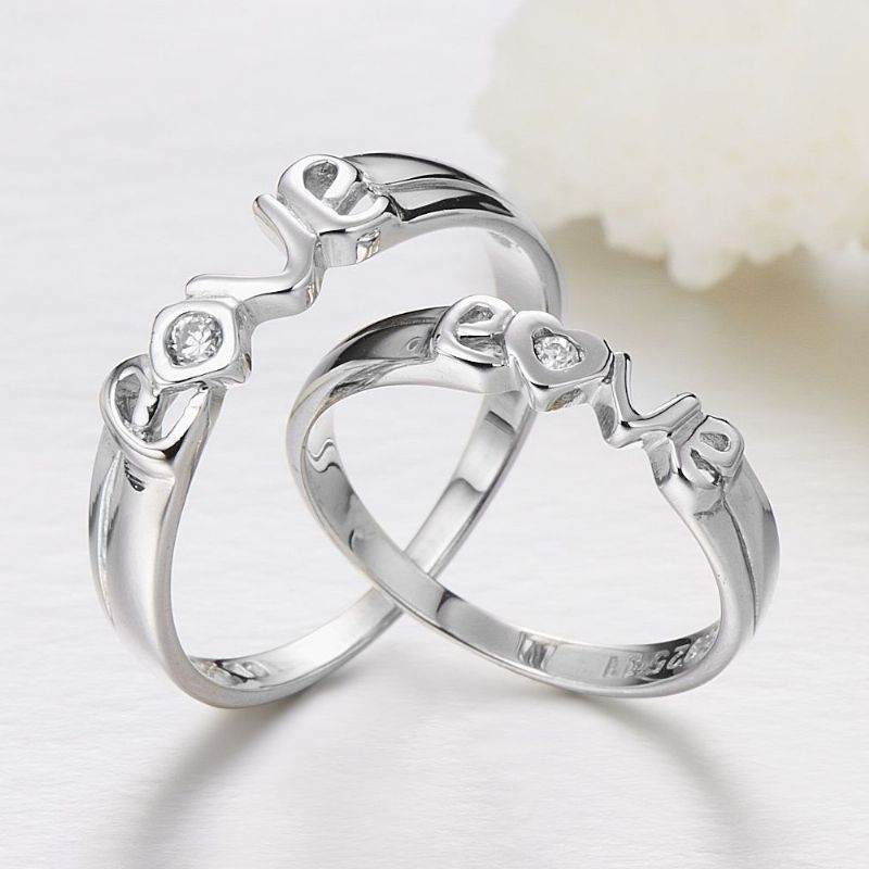 Boutique Nouvelle Vente Chaude S925 Argent "i Love You For Life" Couple Anneaux