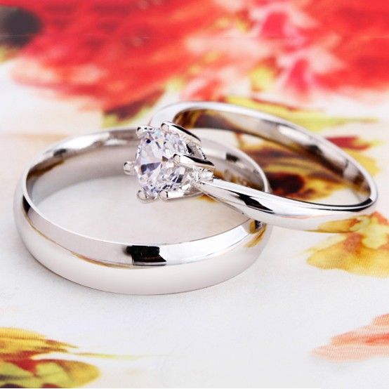 Cadeau Parfait Pour La Saint-valentin Anneaux De Couple En Argent 925