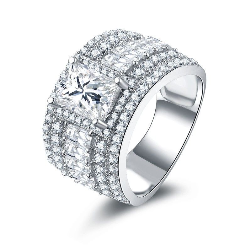 Conception Originale Sona Diamonds Bague De Fiançailles / Mariage En Argent Sterling Pour Elle