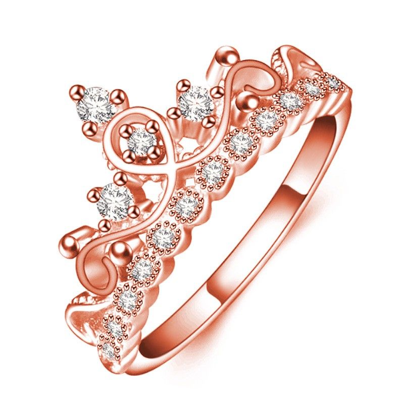 Concevoir Des Cadeaux Romantiques Pour La Bague De Couronne En Or Rose D'amour