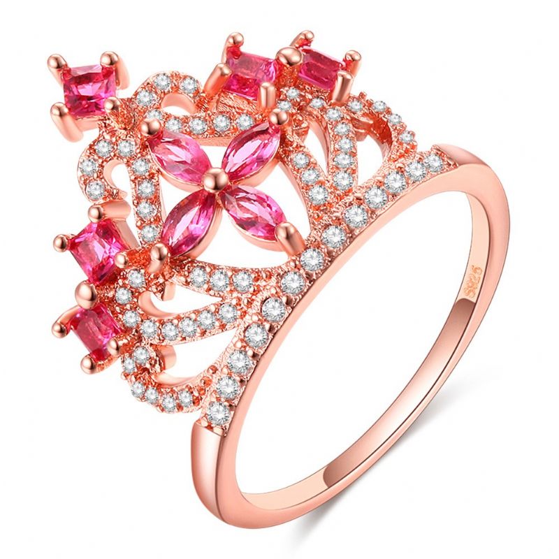 Concevoir Des Cadeaux Romantiques Pour L'amour Bague Couronne En Or Rose Et Platine