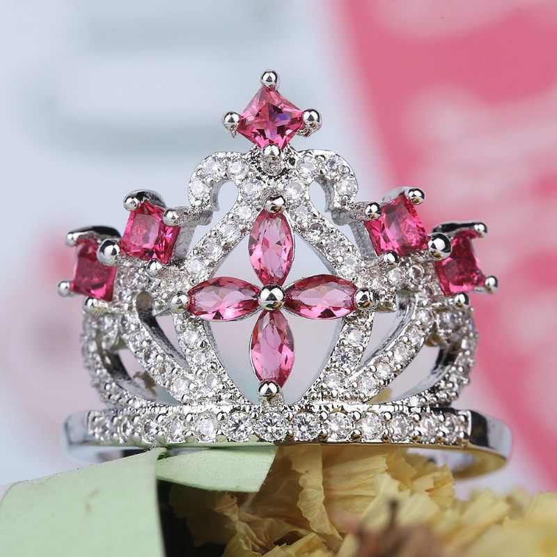 Concevoir Des Cadeaux Romantiques Pour L'amour Bague Couronne En Or Rose Et Platine