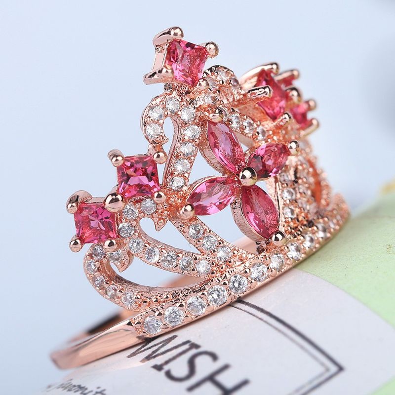 Concevoir Des Cadeaux Romantiques Pour L'amour Bague Couronne En Or Rose Et Platine