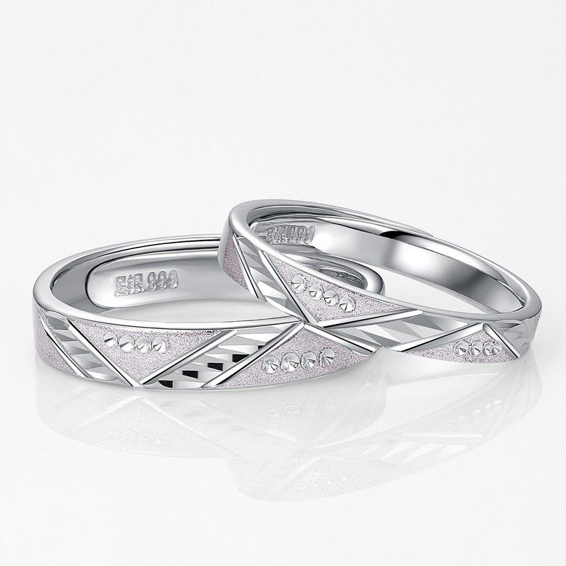 Coupe Créative 925 Anneaux De Couple Incrustés En Argent Sterling CZ