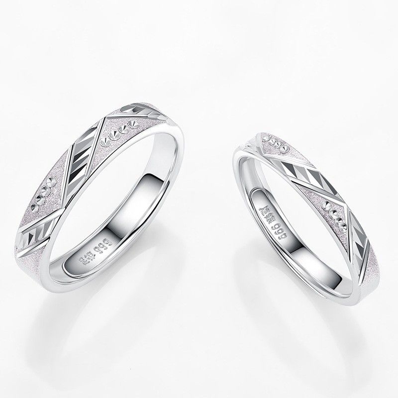 Coupe Créative 925 Anneaux De Couple Incrustés En Argent Sterling CZ