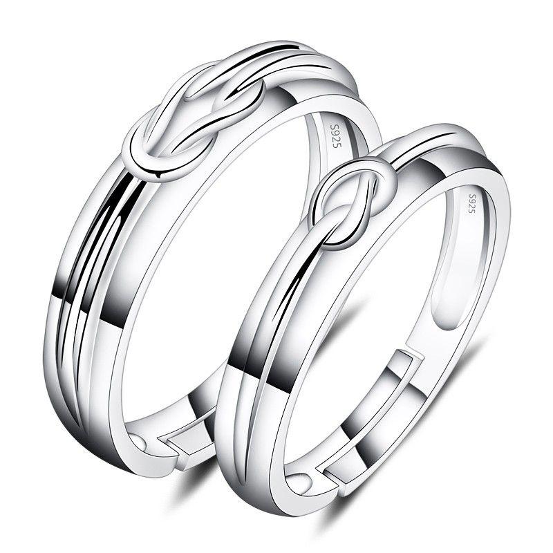 Creative Design Ouverture Anneaux De Couple En Argent 925