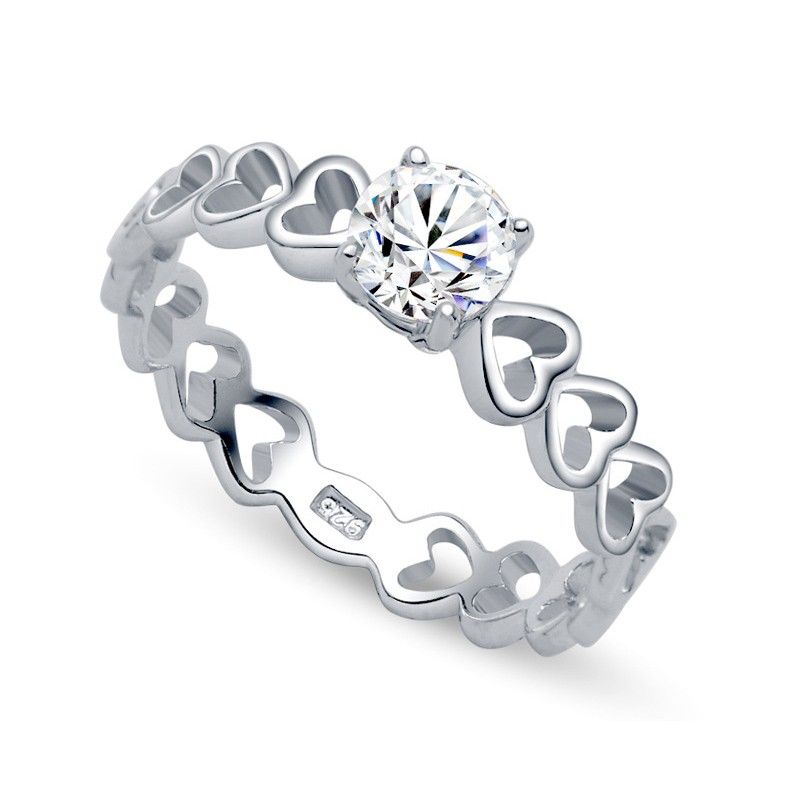 Creative Mutual Affinity Bague De Fiançailles En Argent Sterling 925 Incrustée De CZ