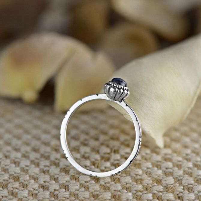 Delicate Wild Fashion S925 Bague En Pierre De Lune Naturelle Incrustée En Argent Sterling