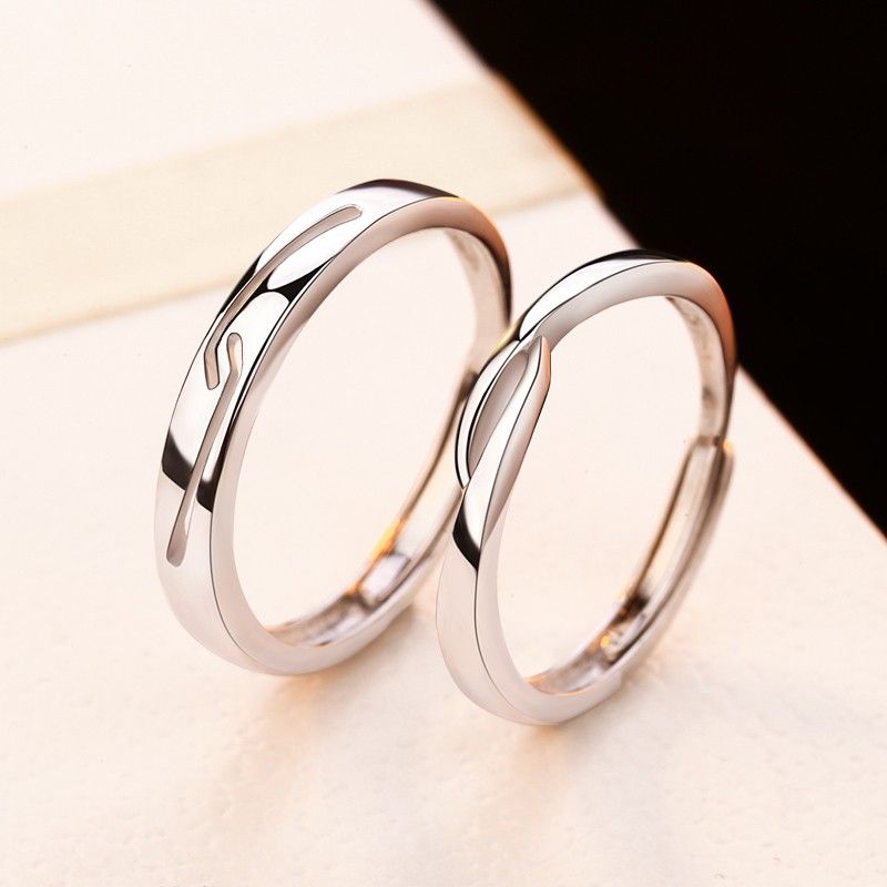 Design Original Main Dans La Main S925 Anneaux De Couple Réglables Pour Amoureux En Argent Sterling