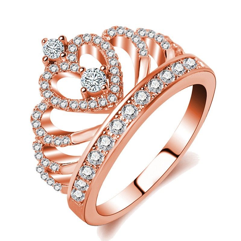 Design Romantic Gifts For Love Bague Couronne En Or Rose