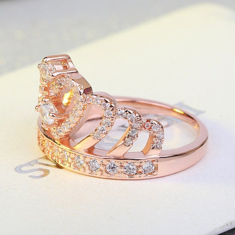 Design Romantic Gifts For Love Bague Couronne En Or Rose