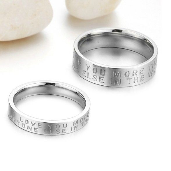 Ensemble De Bagues Assorties À Graver Pour Couples Bague D'amant En Acier Au Titane (prix Pour Une Paire)