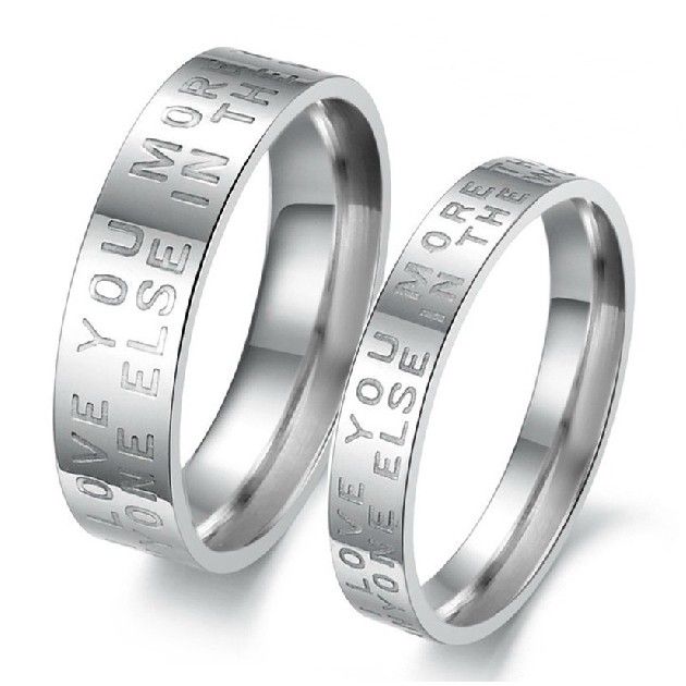 Ensemble De Bagues Assorties À Graver Pour Couples Bague D'amant En Acier Au Titane (prix Pour Une Paire)