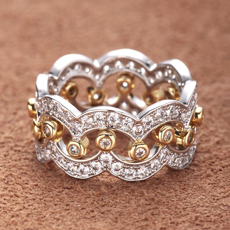 Ensemble De Bagues En Forme De Couronne De Diamant Sona Classique Pour Femme