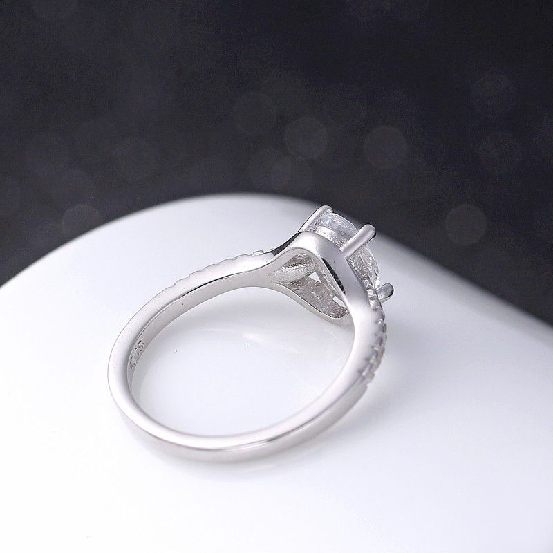 Europe Luxury S925 Bague De Fiançailles En Argent Micro Serti CZ