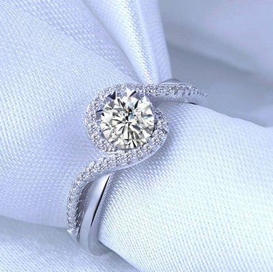 Europe Temperament S925 Bague De Fiançailles / Mariage En Argent Incrusté De CZ