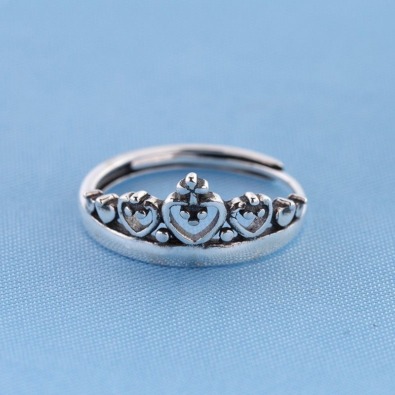 Faire De Vieilles Moulures De Couronne Rétro S925 Bague En Argent