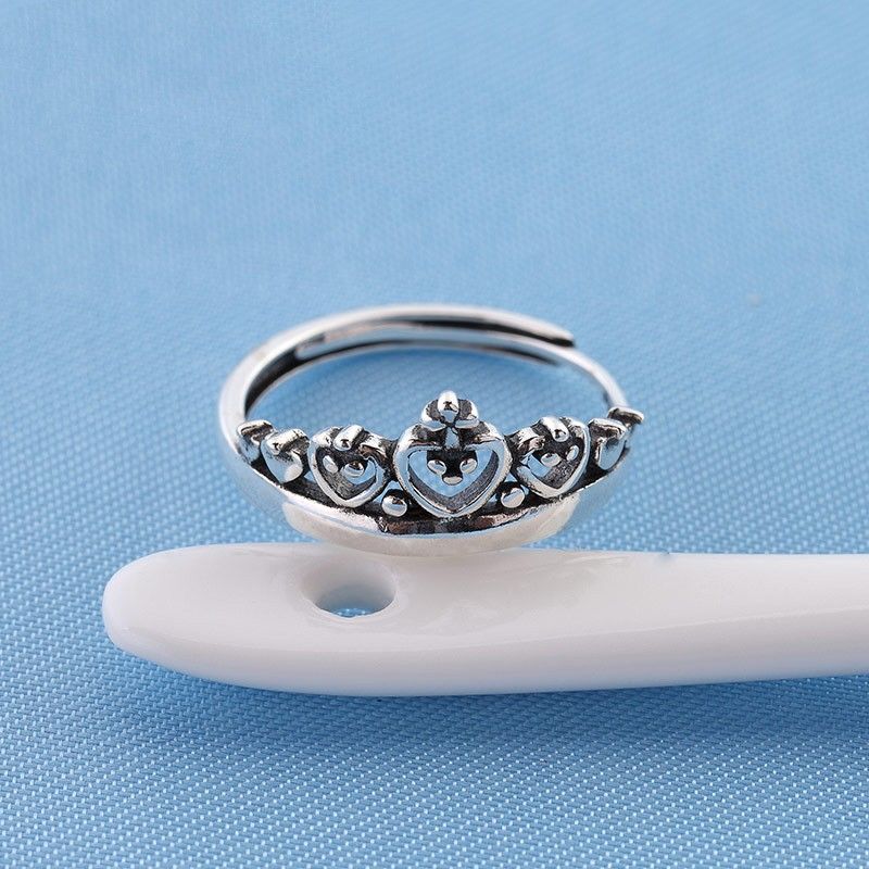 Faire De Vieilles Moulures De Couronne Rétro S925 Bague En Argent