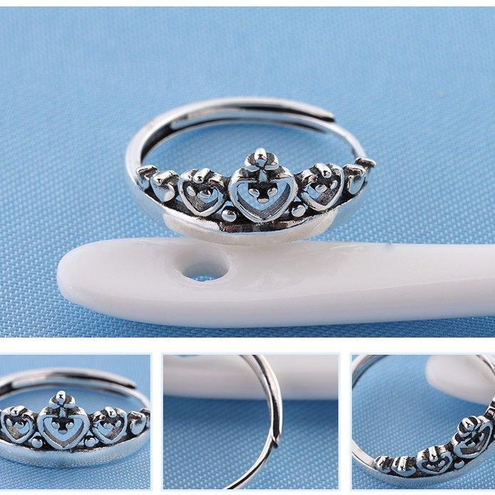 Faire De Vieilles Moulures De Couronne Rétro S925 Bague En Argent