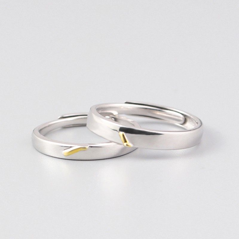 Forever 5:20 Original Simple Design Coréen 925 Anneaux De Couple Amoureux En Argent Sterling