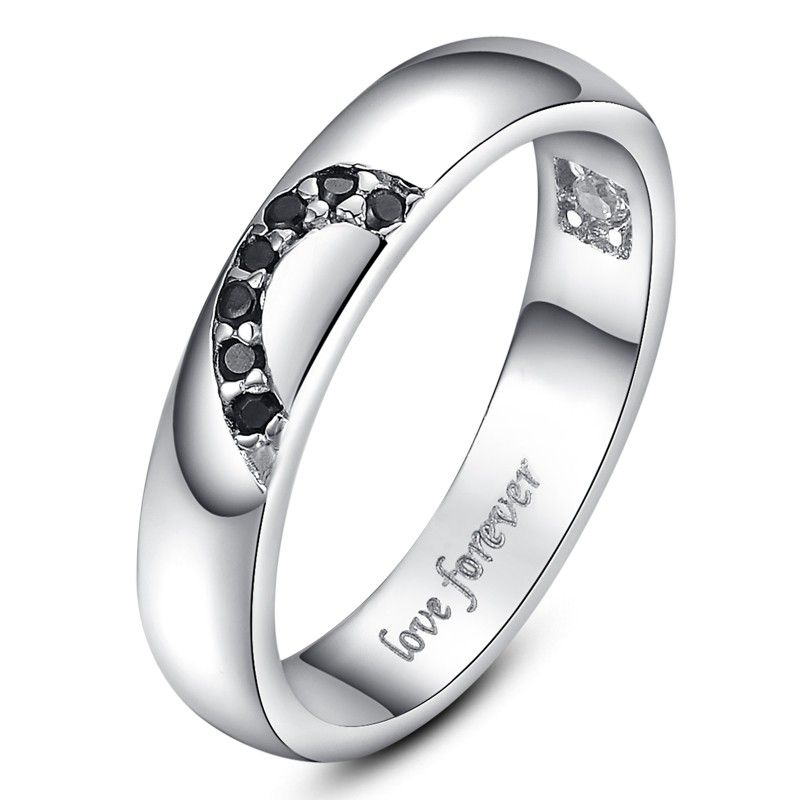 Forever Love 925 Anneaux De Coeurs Assortis En Argent Sterling Pour Couple (prix Pour Une Paire)