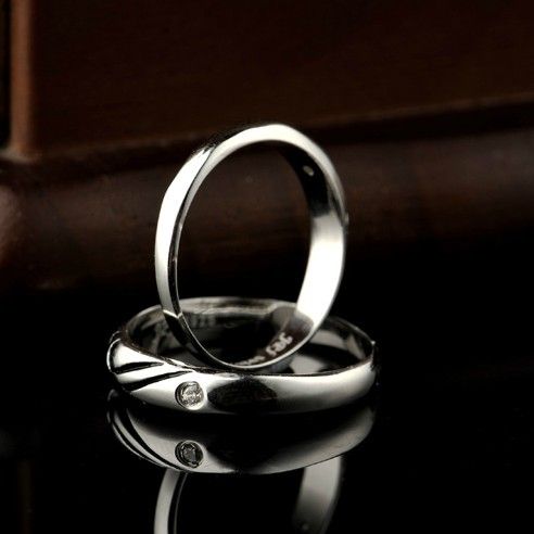 "have Mutual Affinity" Sweet Match Heart 925 Sterling Silver Lovers Rings (prix Pour Une Paire)