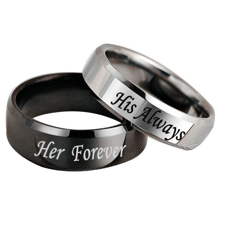 Hot New His Always And Her Forever Promise Rings For Couples (prix Pour Une Paire)