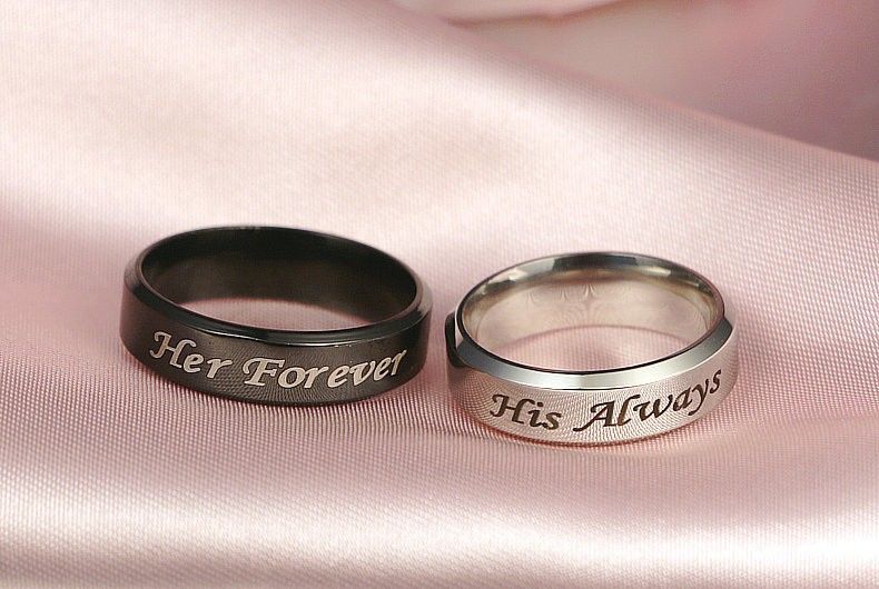 Hot New His Always And Her Forever Promise Rings For Couples (prix Pour Une Paire)