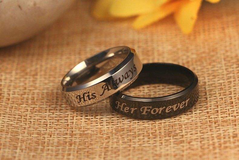 Hot New His Always And Her Forever Promise Rings For Couples (prix Pour Une Paire)