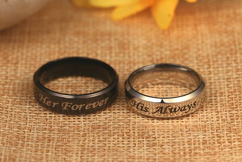 Hot New His Always And Her Forever Promise Rings For Couples (prix Pour Une Paire)